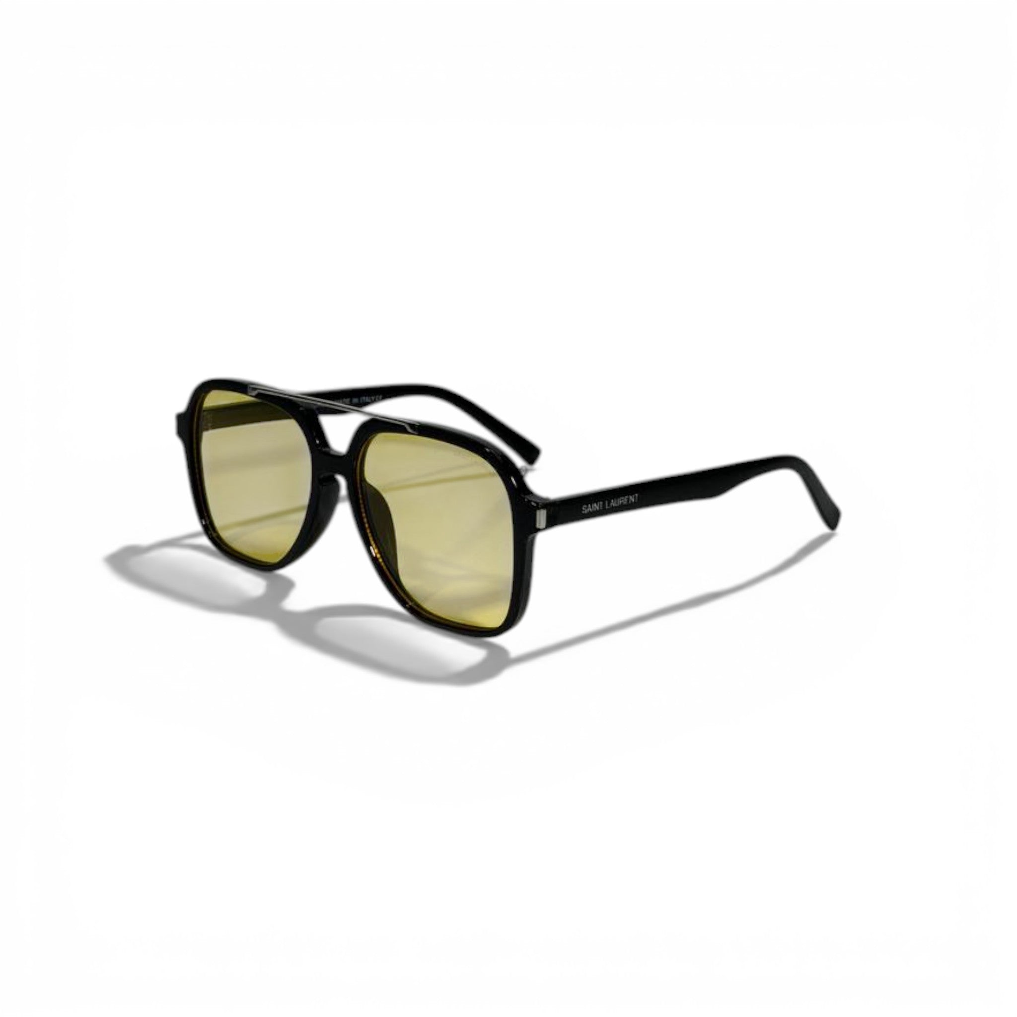 Saint Laurent Black Sunglasses with Yellow Lenses Bold Luxury Style ๐ถ๏ธ๐๐ค