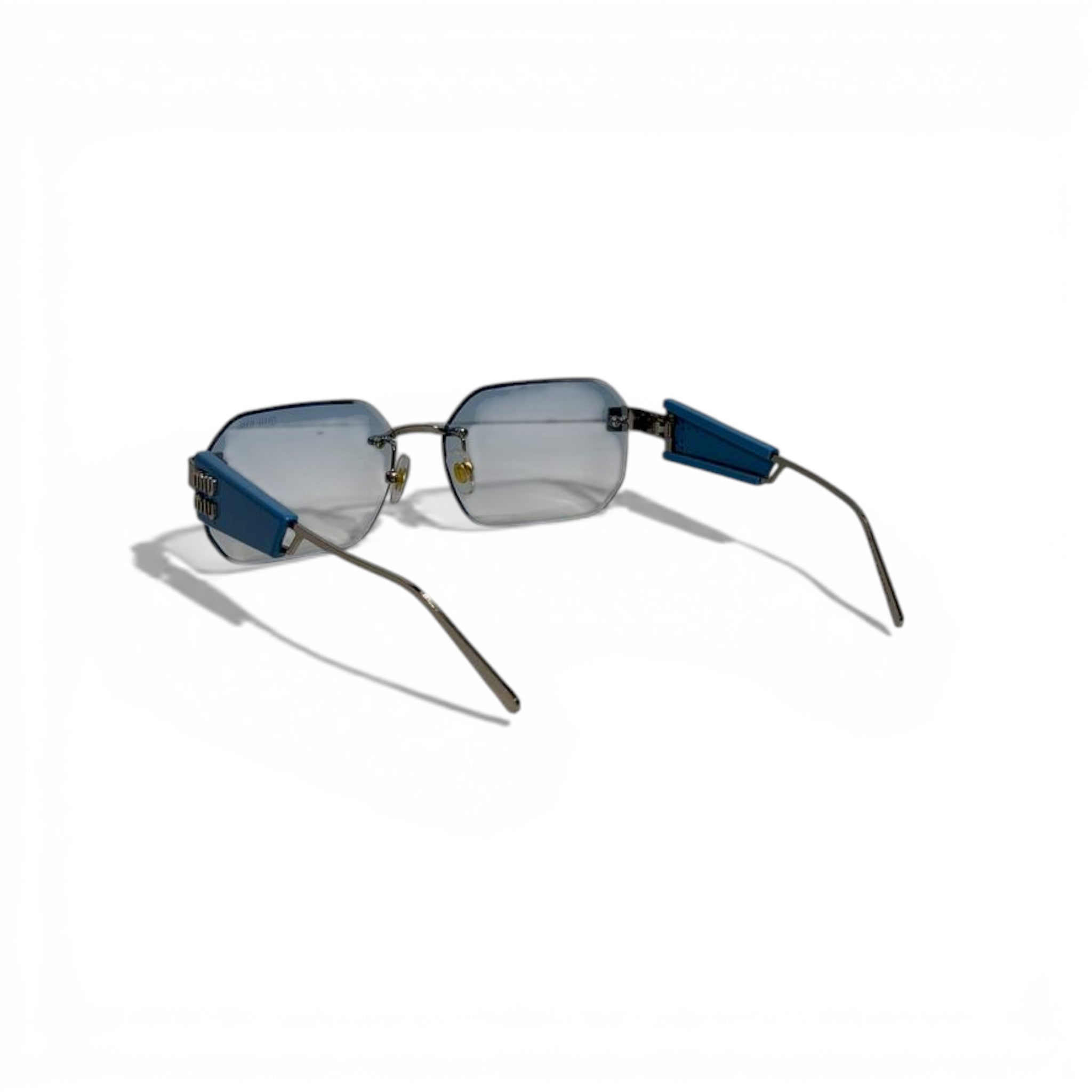MIU MIU Blue Gradient Rimless Sunglasses – Modern Luxury Statement 💎✨