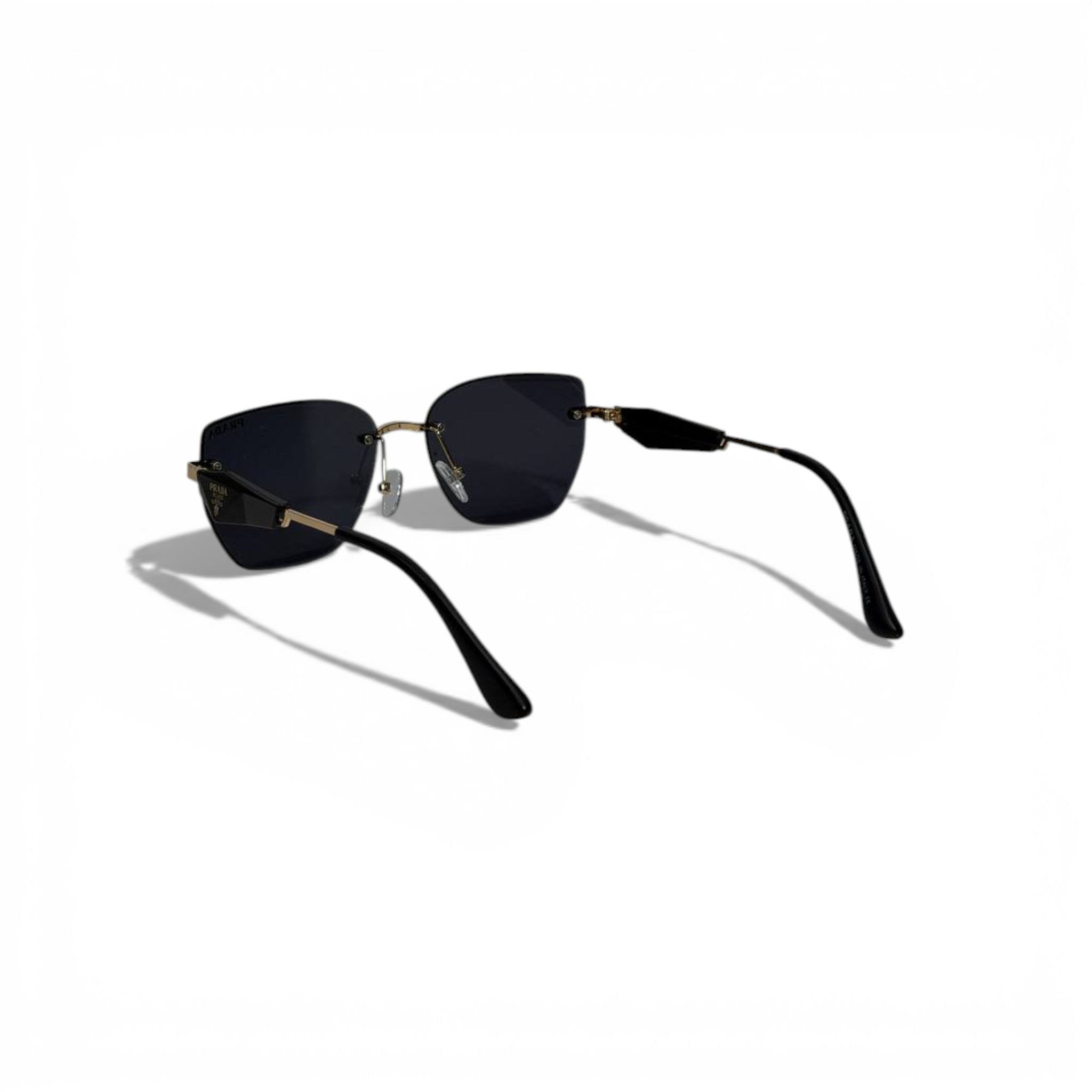 ✨🕶️ Prada Rimless Square Sunglasses with Gold Accents 🕶️✨