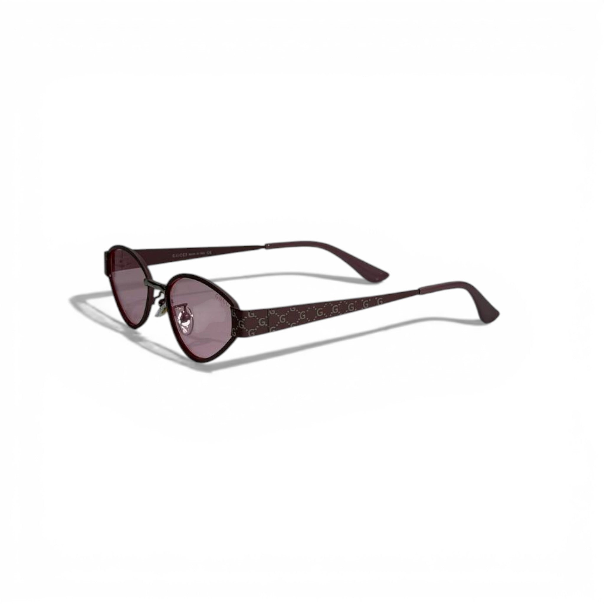 💗 GUCCI Oval Sunglasses – Burgundy Frame & Pink Lenses | Luxury Designer Eyewear 💗