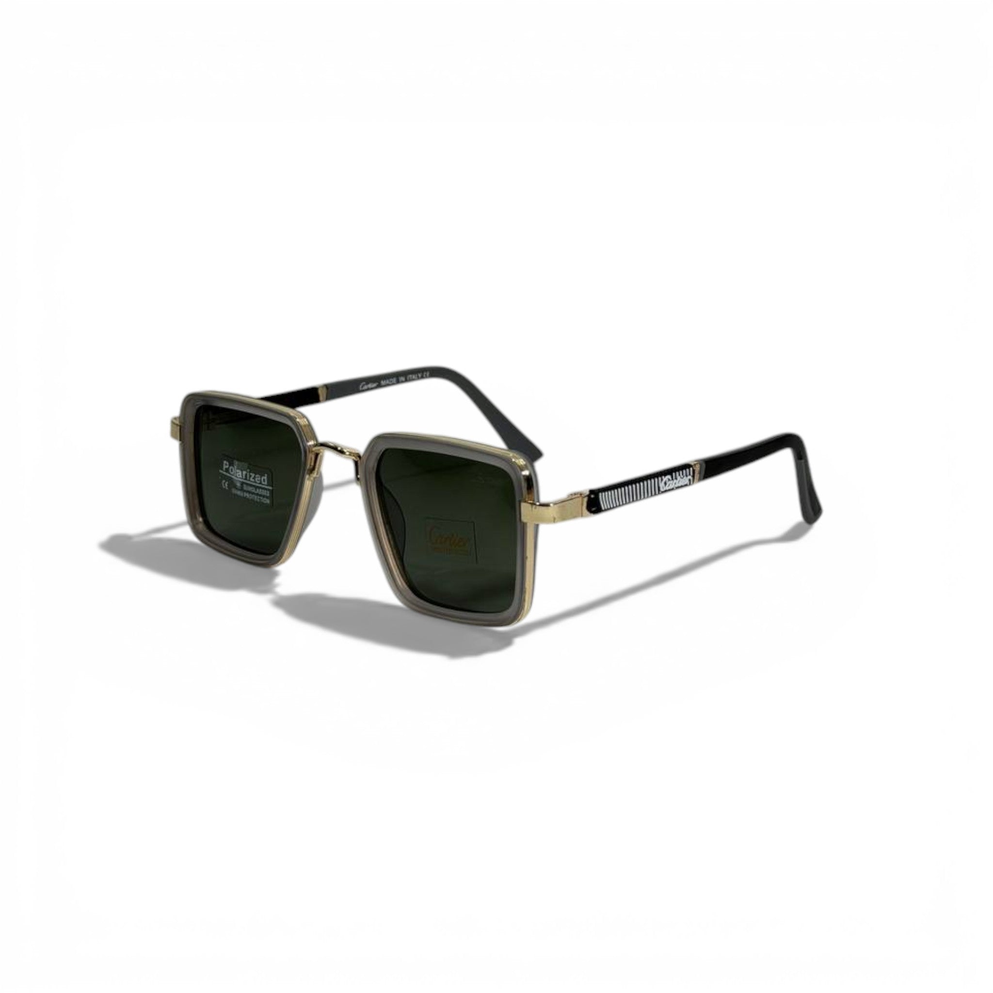 š¢ CARTIER Square Polarized Sunglasses ā Green Lenses & Gold-Tone Frame | Luxury Designer Eyewear š¢