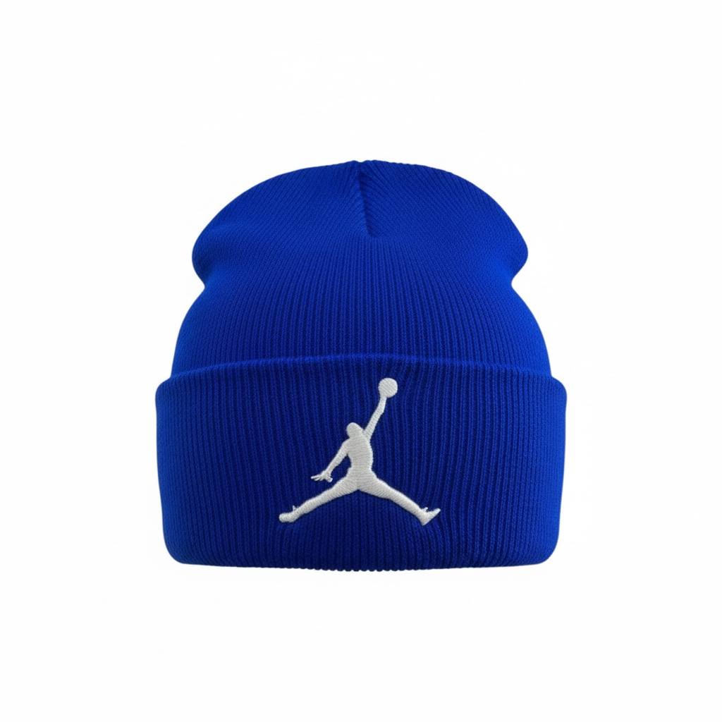 🧢 Jordan Jumpman Ribbed Knit Beanie – Bold Winter Street Style 🔵❄️