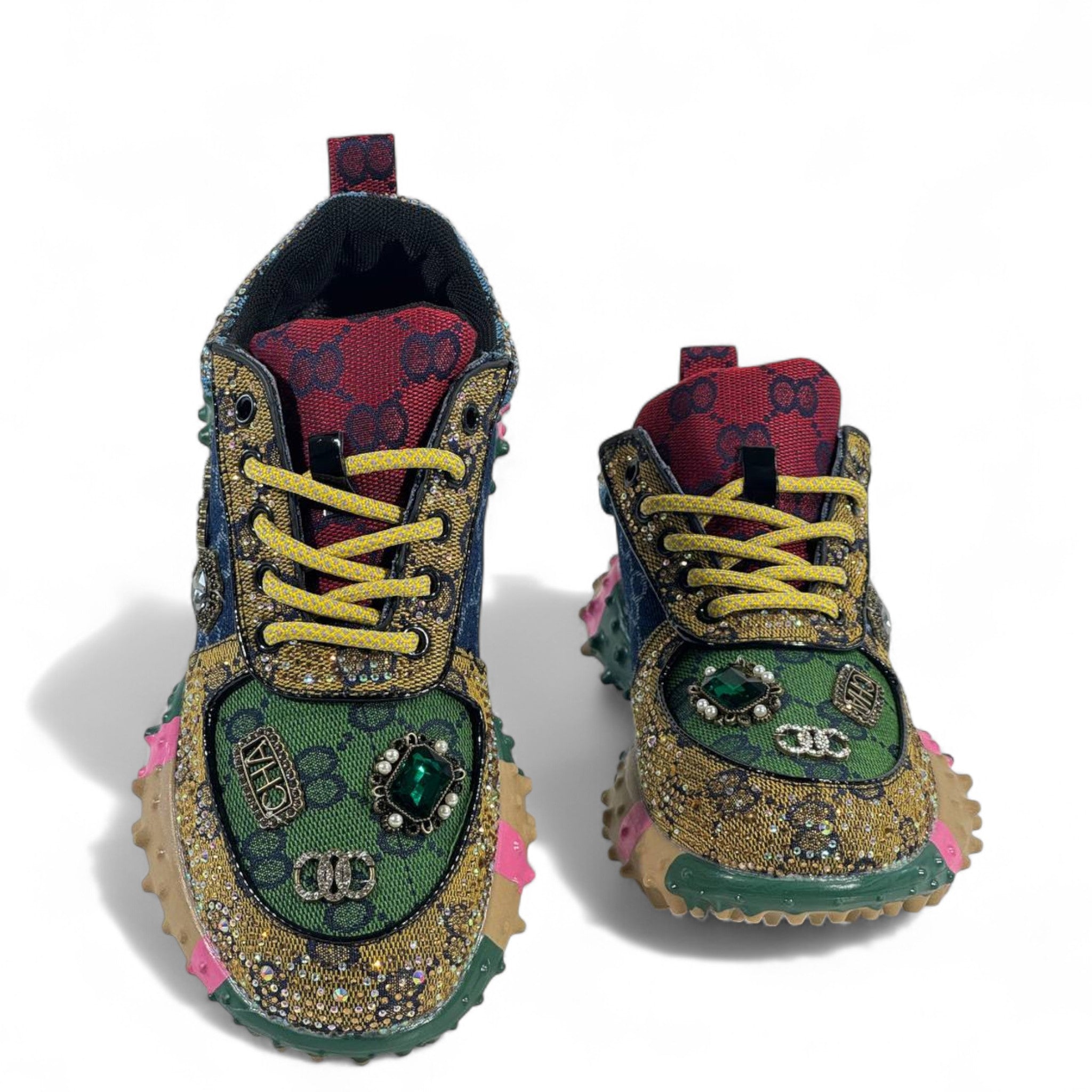 π Gucci Multicolor Gem-Embellished Sneakers ππ β Bold Luxury Streetwear