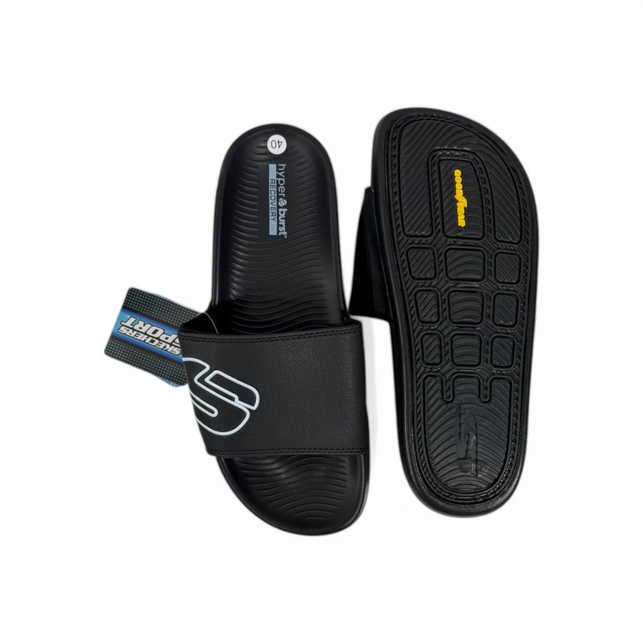 Skechers Black Slides – Next Level Comfort & Style ⚡🩴