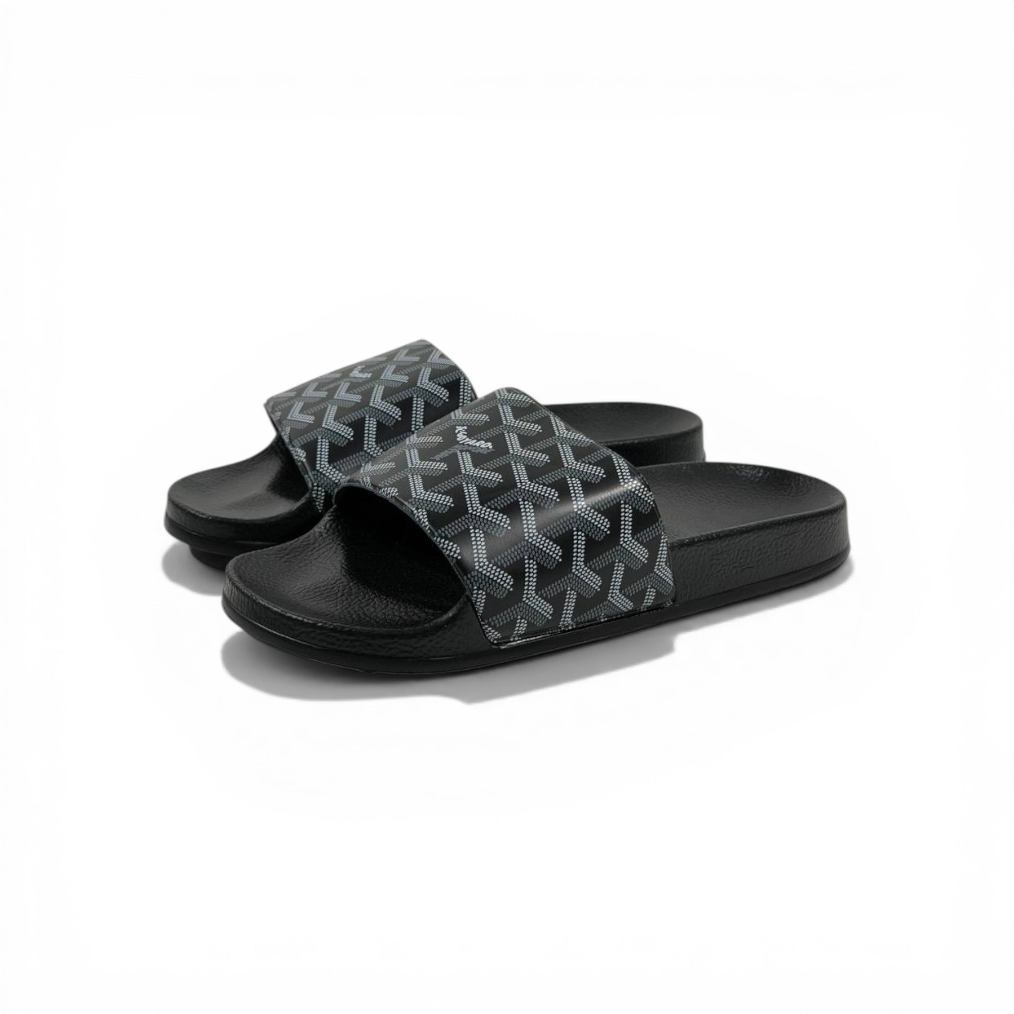 🖤✨ Goyard Pattern Slides – Monogram Luxury Edition 🔥🩴