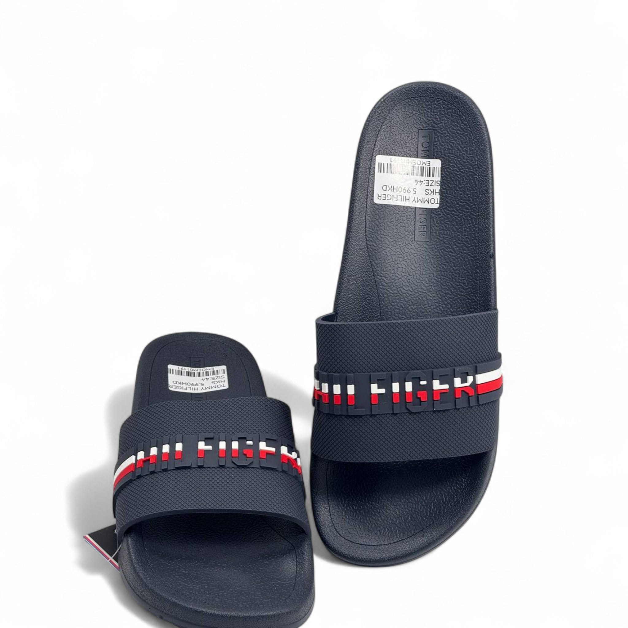 Tommy Hilfiger Navy Slides – 3D Logo & Heritage Stripe