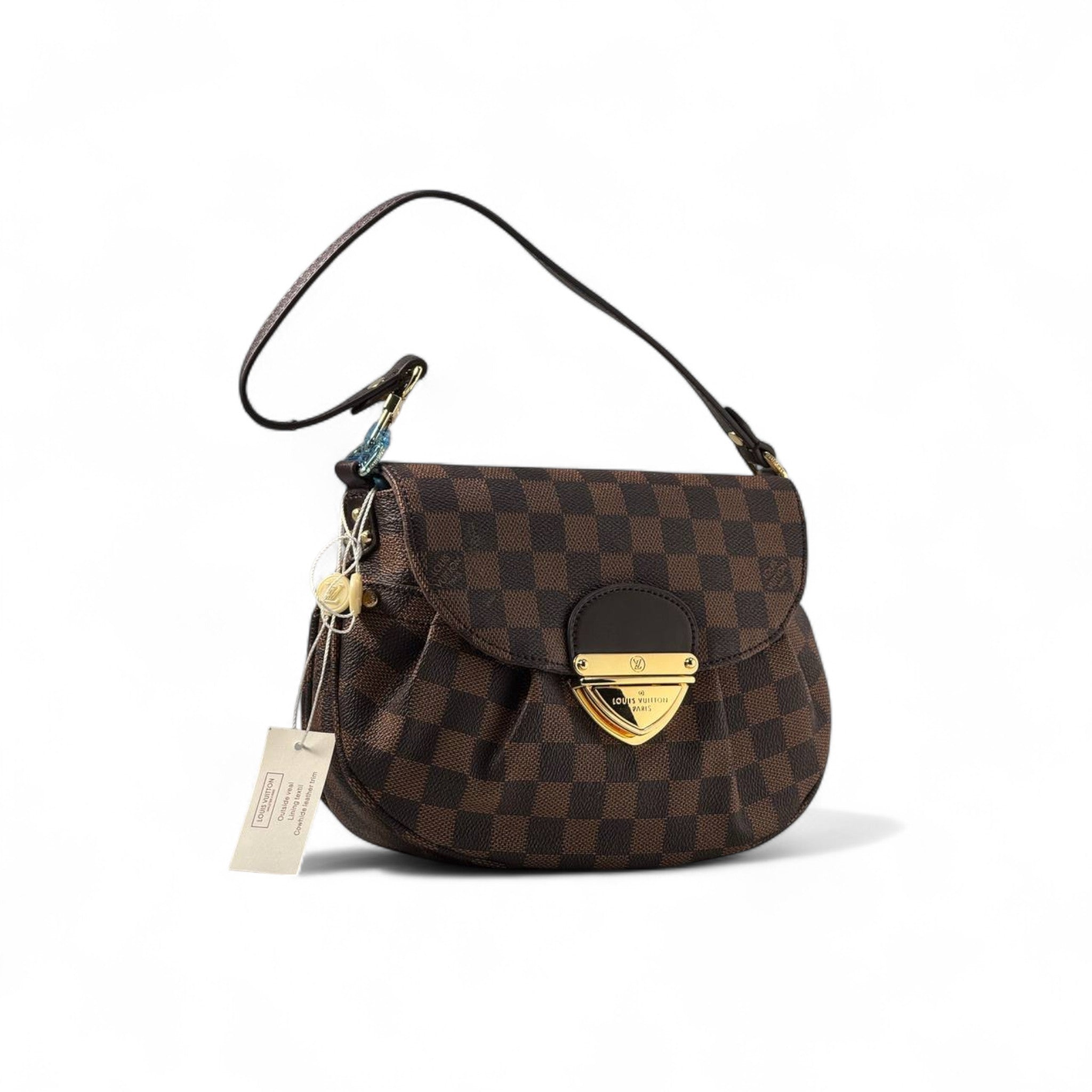 Louis Vuitton Damier Ebene Flap Shoulder Bag with Gold Lock πβ€οΈ