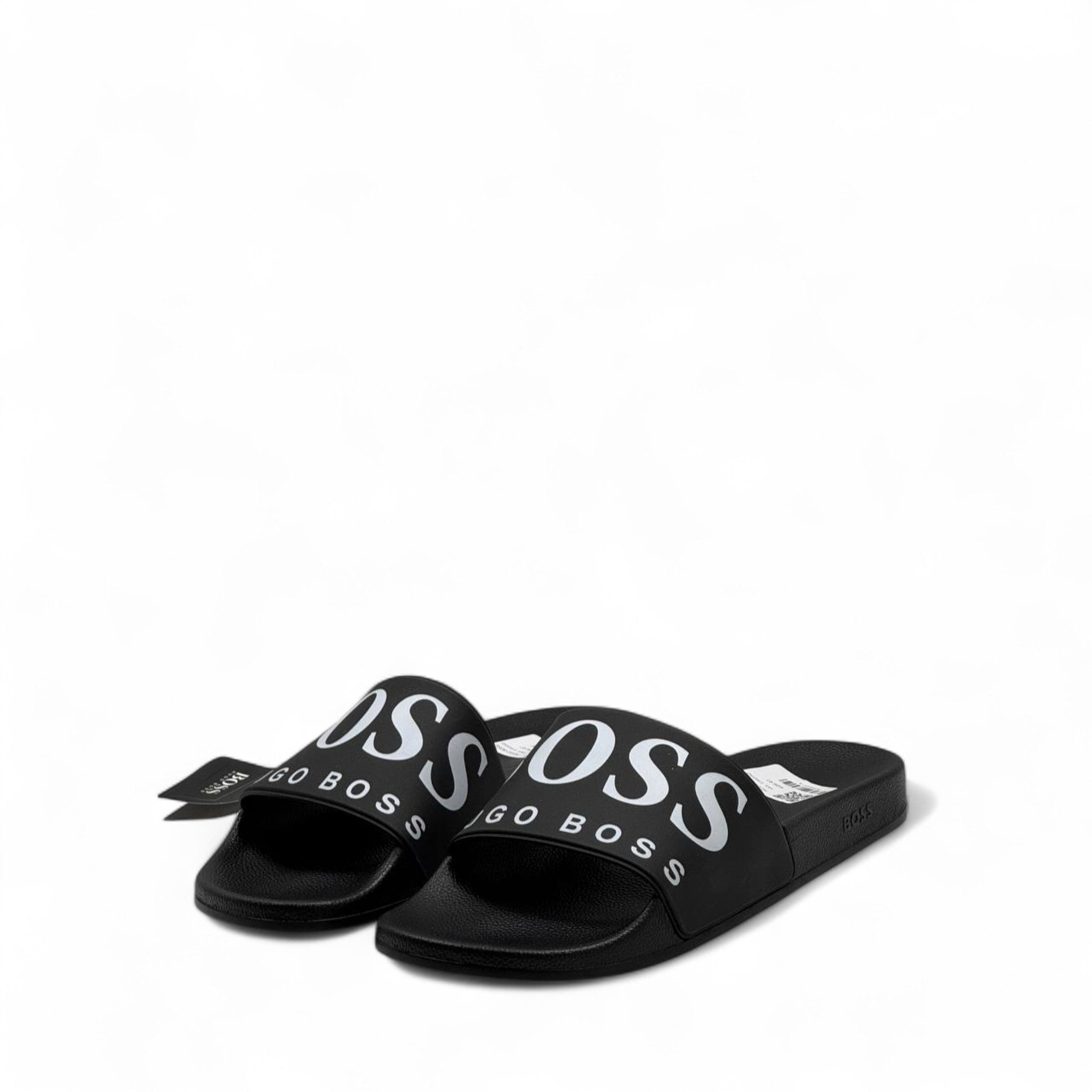 π€ Hugo Boss Logo Slides β Black & White Comfort Edition βοΈ