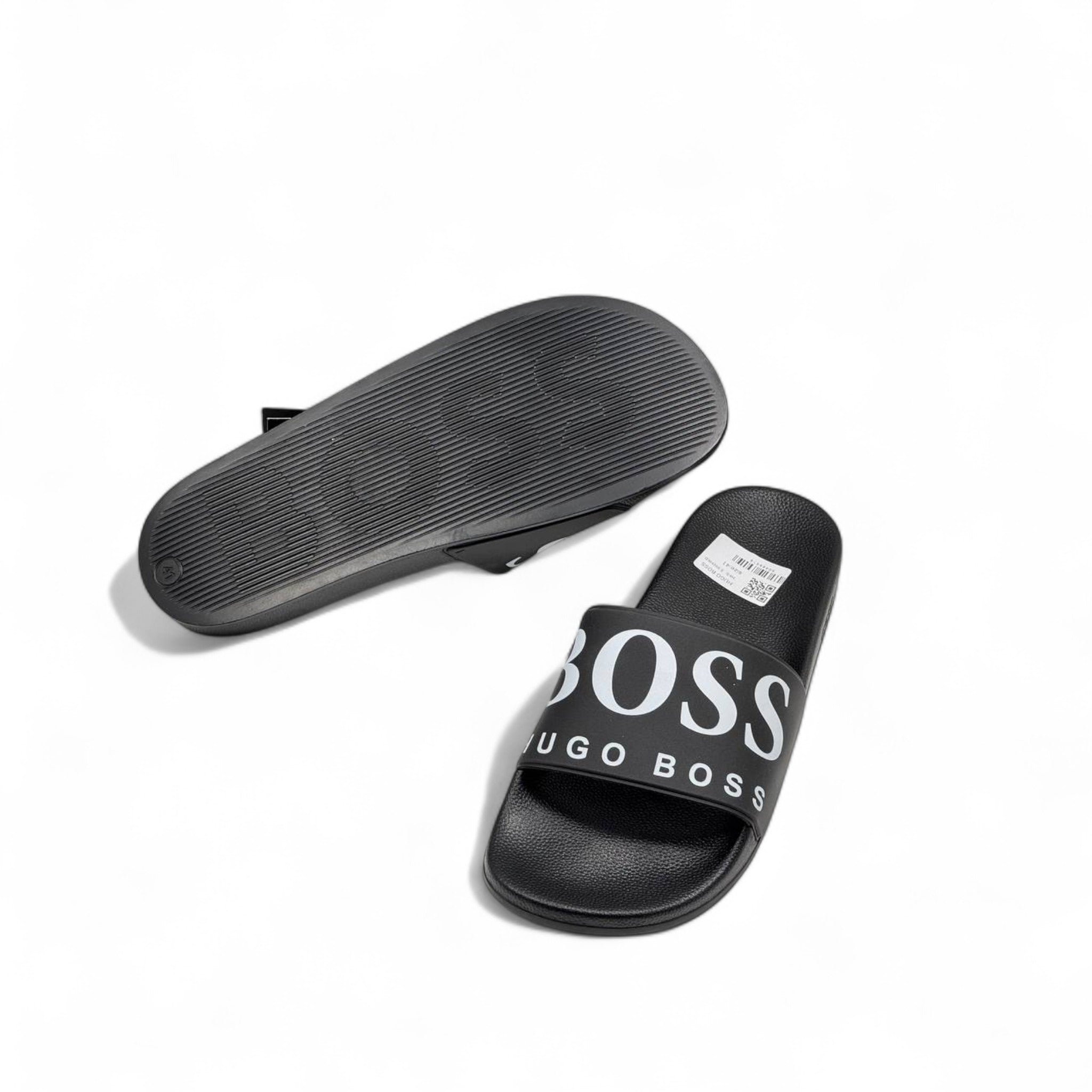 π€ Hugo Boss Logo Slides β Black & White Comfort Edition βοΈ