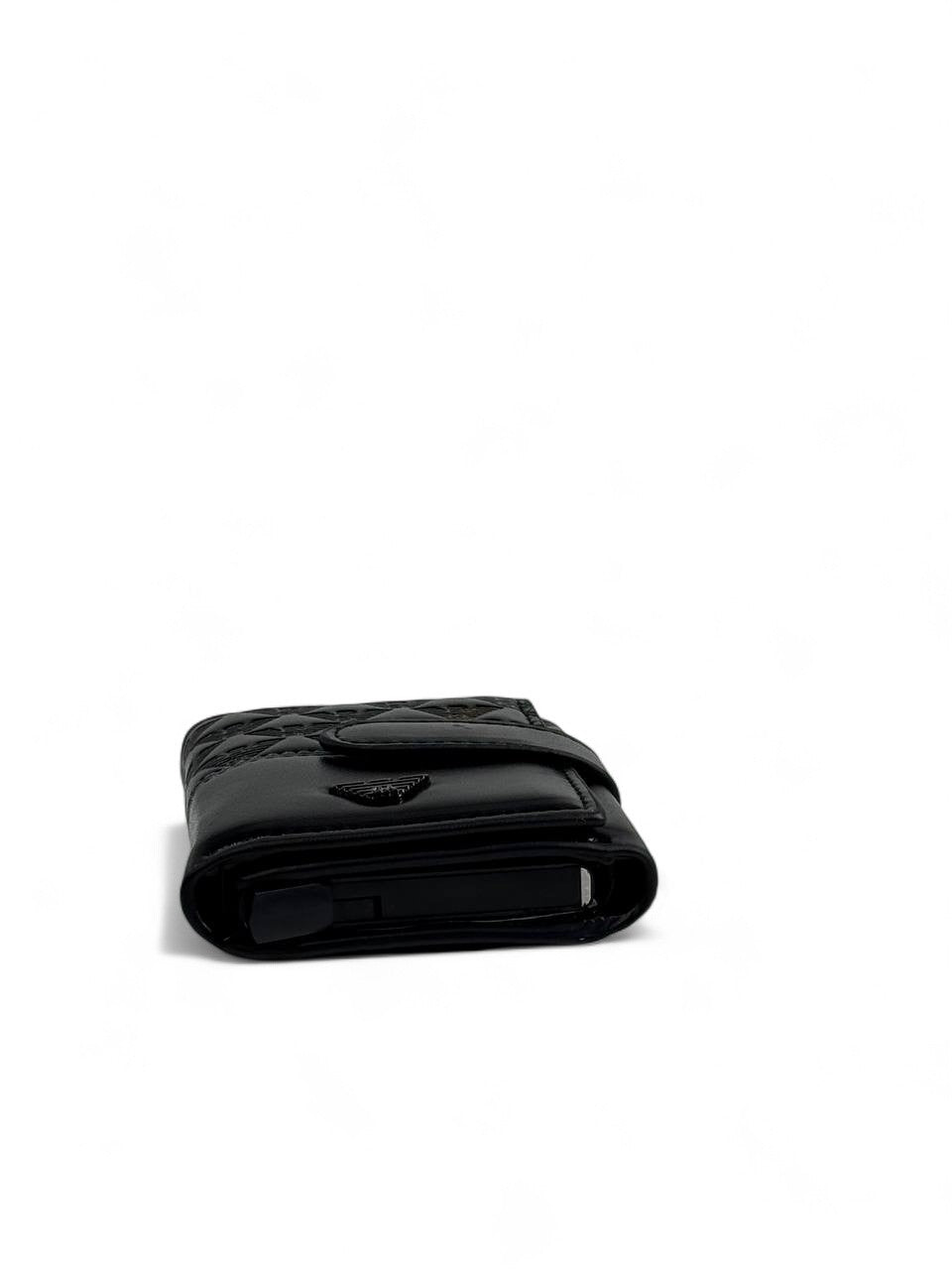 Emporio Armani Black Leather Wallet β Eagle Monogram Design