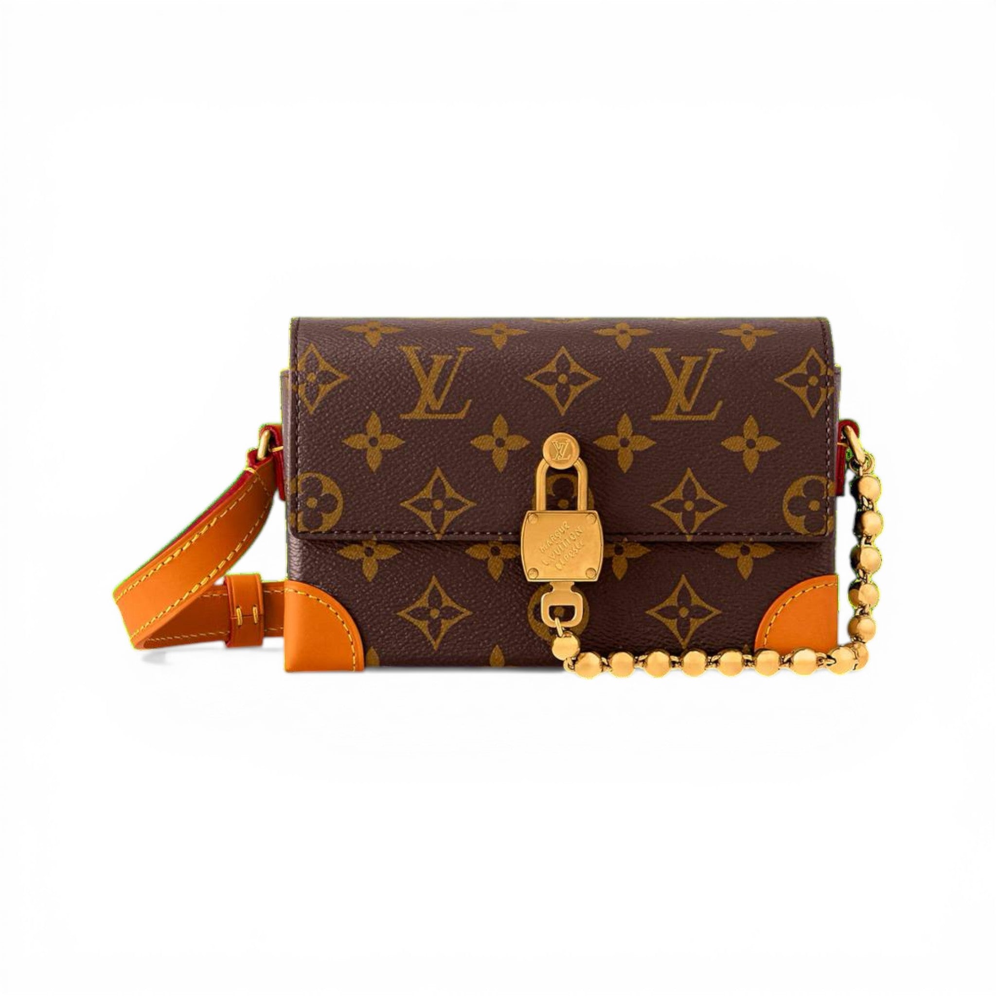 Louis Vuitton Monogram Lock Chain Crossbody Mini Bag ✨👜👑