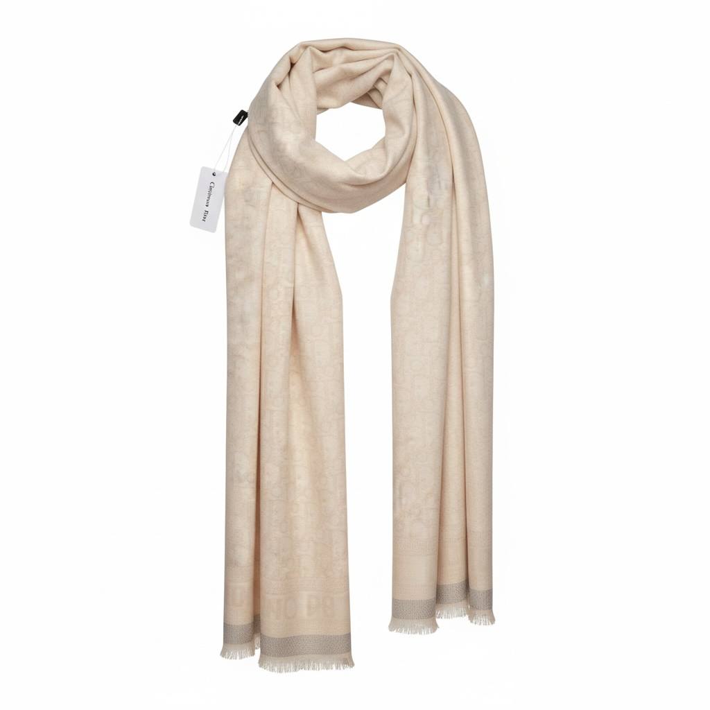 🧣 Dior Ivory Draped Poncho Scarf – Timeless Elegance & Parisian Luxury ✨