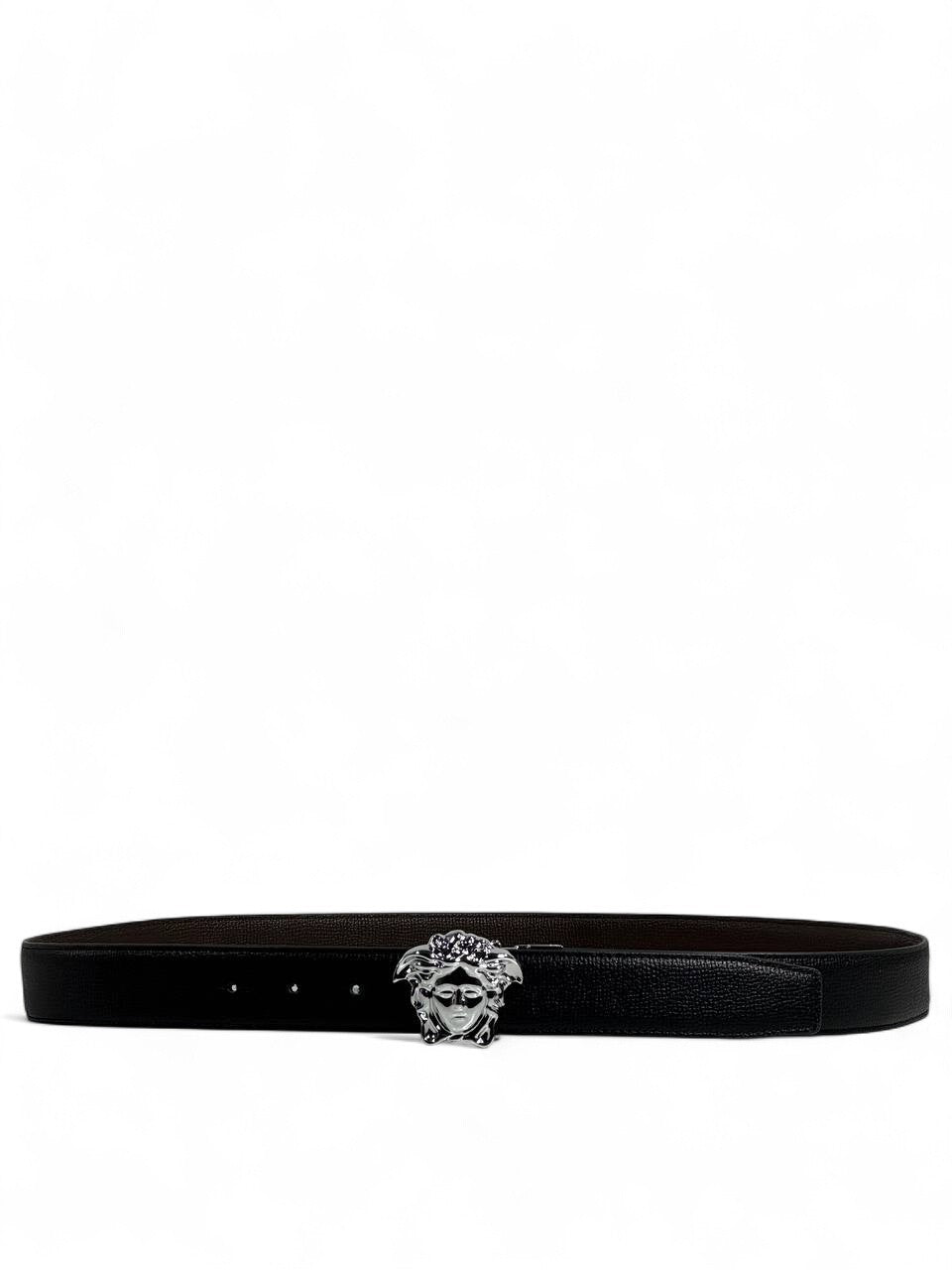 π€ Versace Style Double-Face Belt β 120 cm | Silver Medusa Buckle β‘π | Reversible Premium Finish β¨