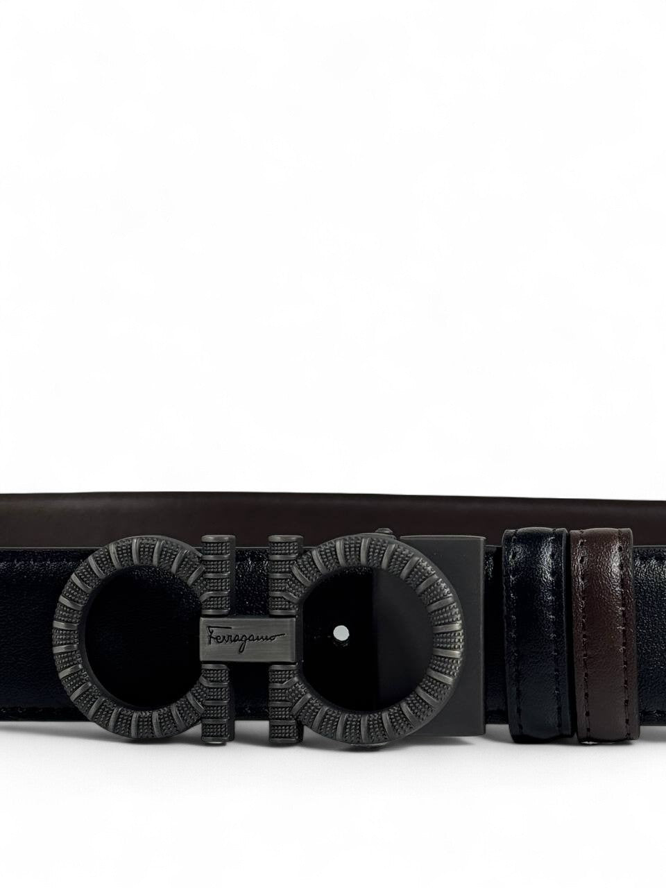 π€ Ferragamo Style Double-Face Belt β 130 cm | Matte Black βGanciniβ Buckle π | Reversible Premium Finish β¨