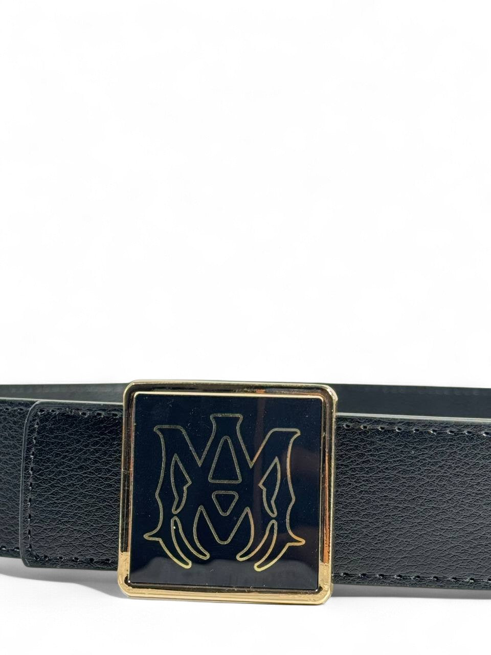 Amiri Black Square Buckle Belt β 110 cm π€β¨