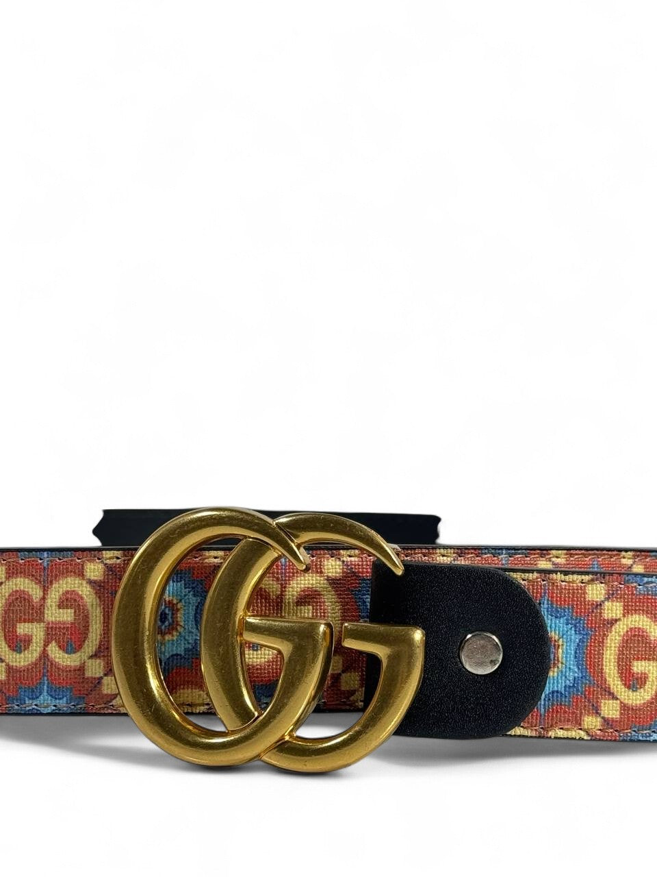 Gucci Vintage Pattern Belt 🧡 | Antique Gold Double G Buckle 🌿✨