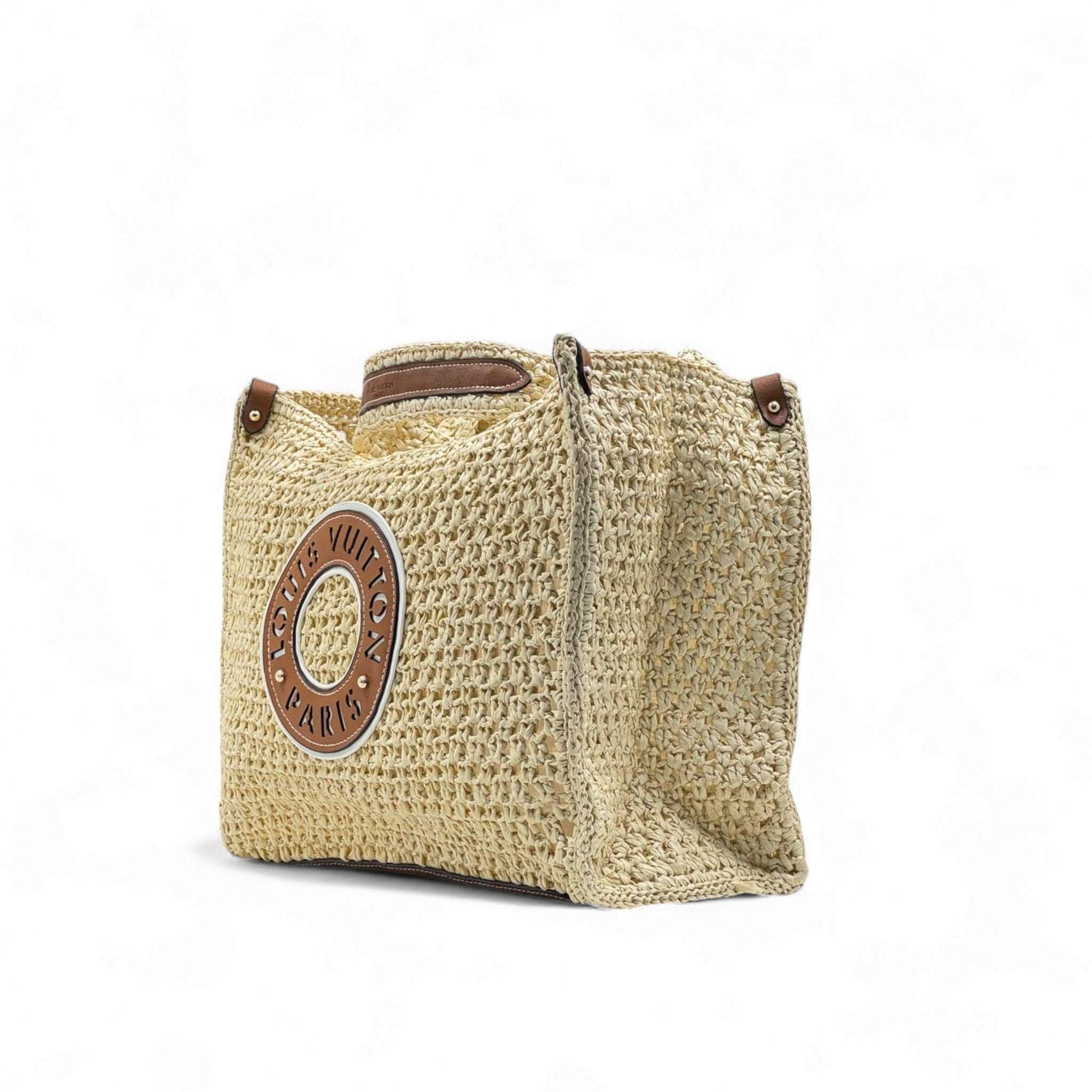 Louis Vuitton Mini Raffia Tote š¤šæ | Paris Circle Patch | Natural Woven Summer Bag