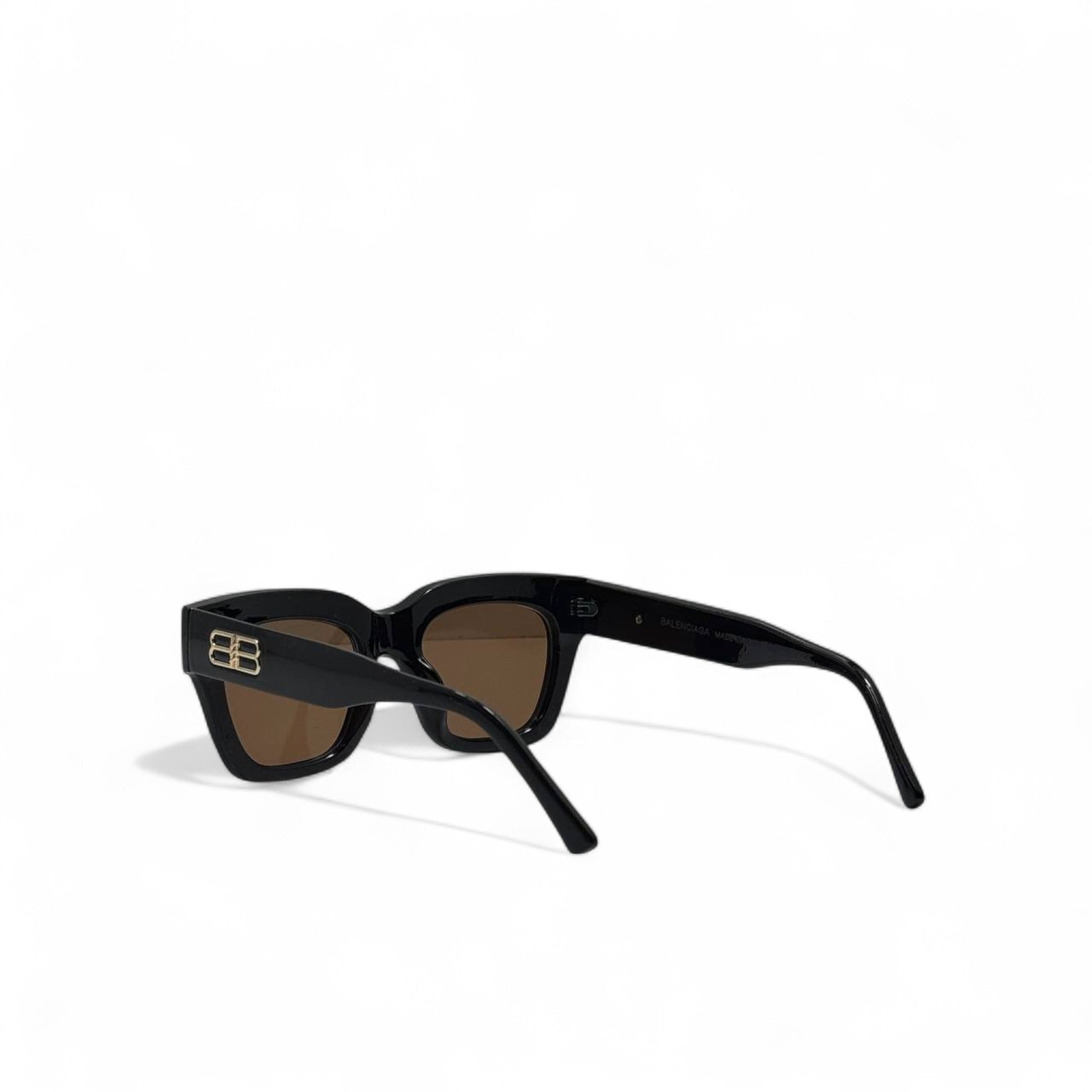 Balenciaga BB Black Square Sunglasses π€ | Brown Lenses & Gold Logo Accent