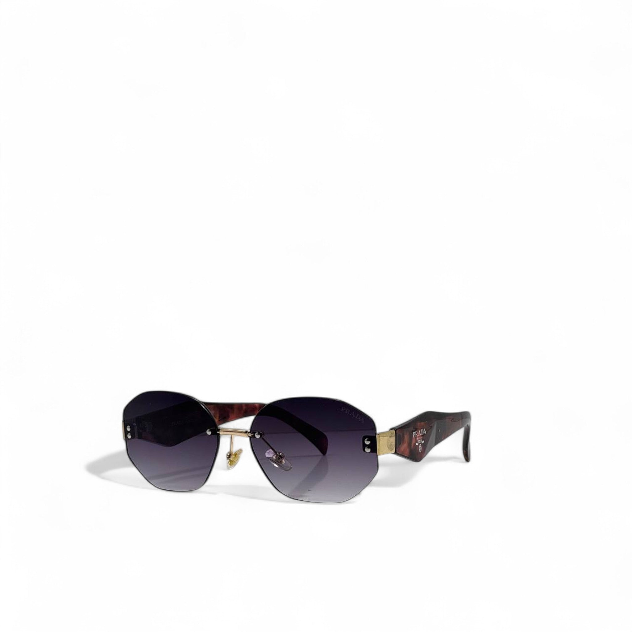 Prada Rimless Gradient Sunglasses ๐ | Marbled Arms & Gold Accent