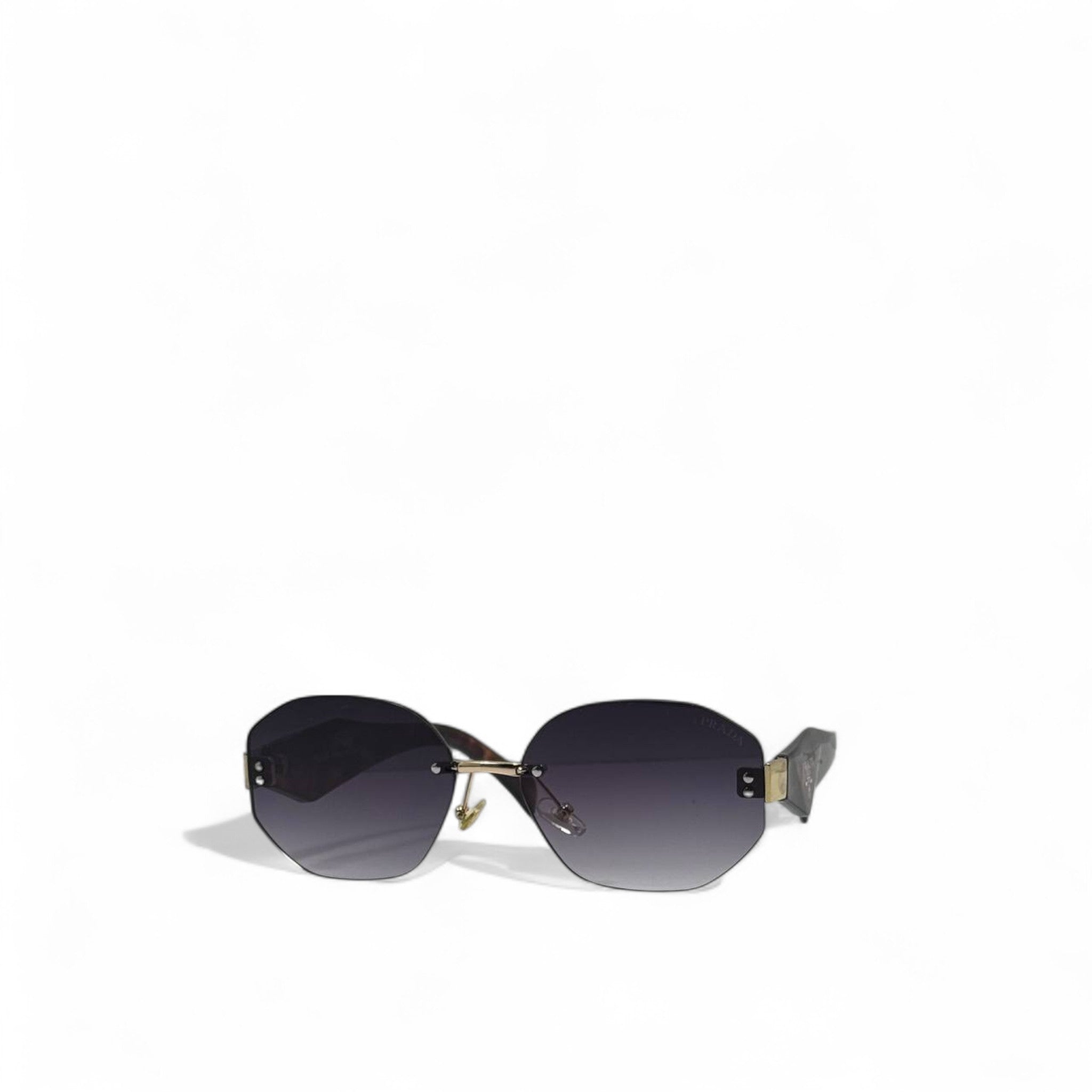 Prada Rimless Gradient Sunglasses ๐ | Marbled Arms & Gold Accent