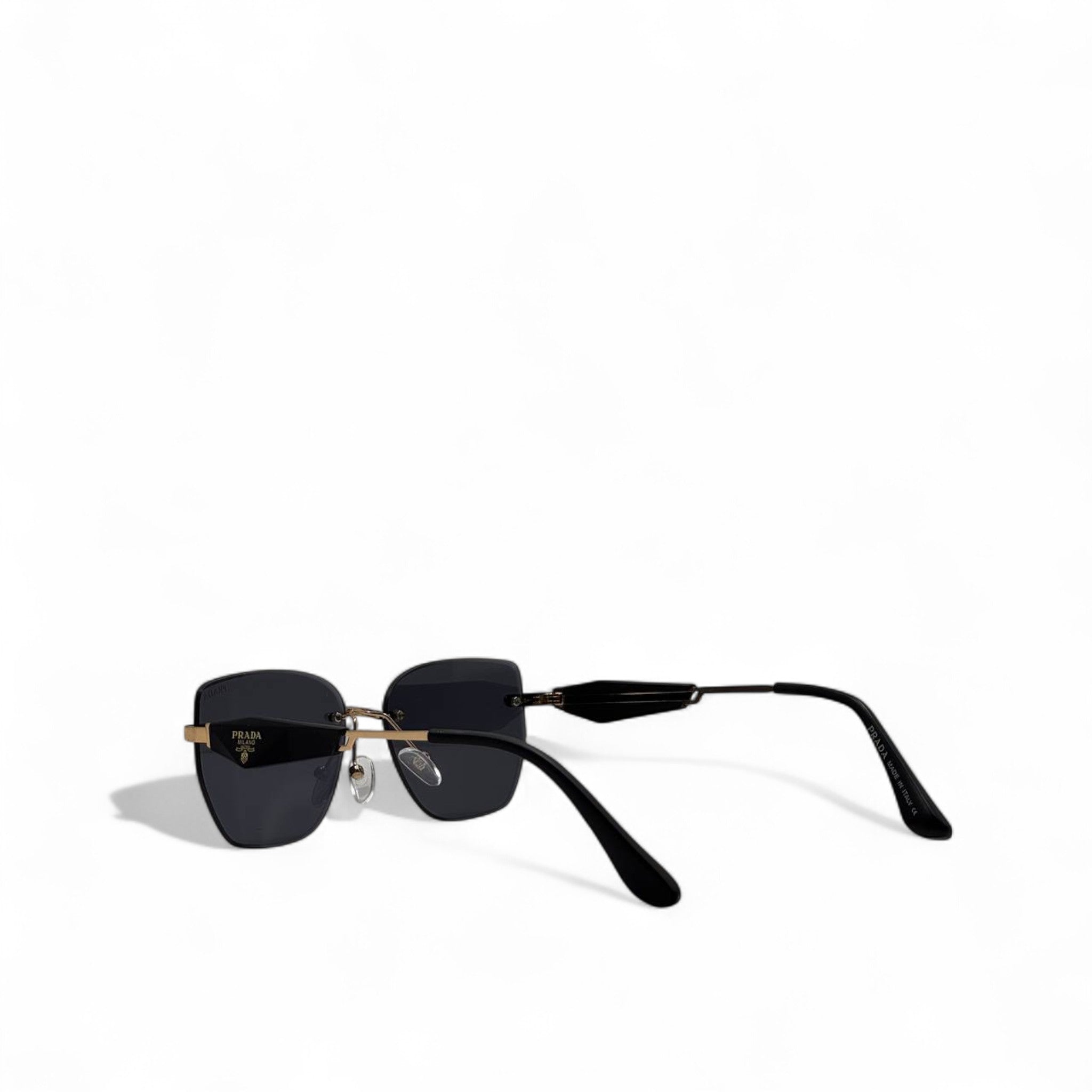 Prada Square Sunglasses β Gold & Black Elegance π€π