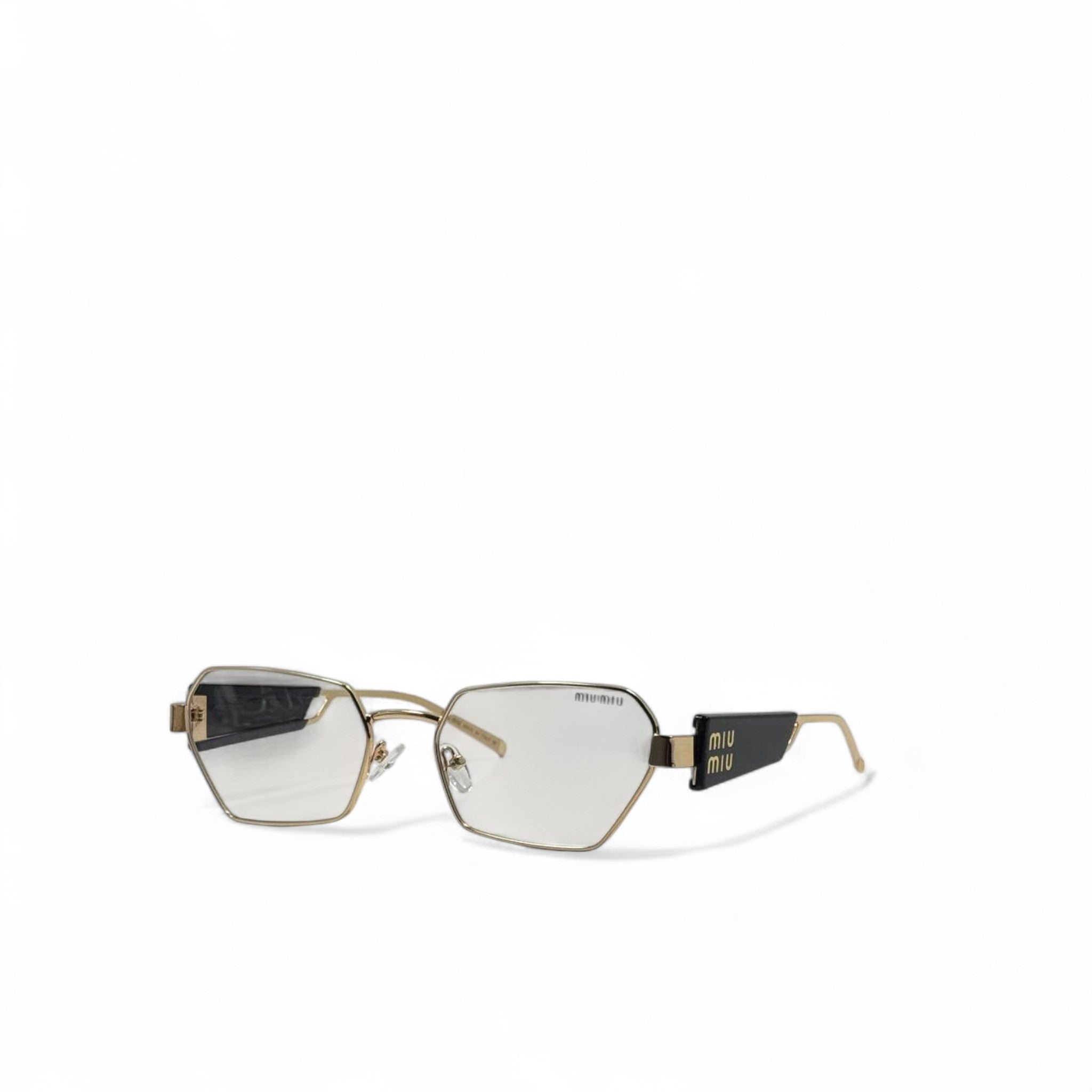 Miu Miu Geometric Optical Glasses โ Clear Lenses & Bold Black Temples ๐คโจ