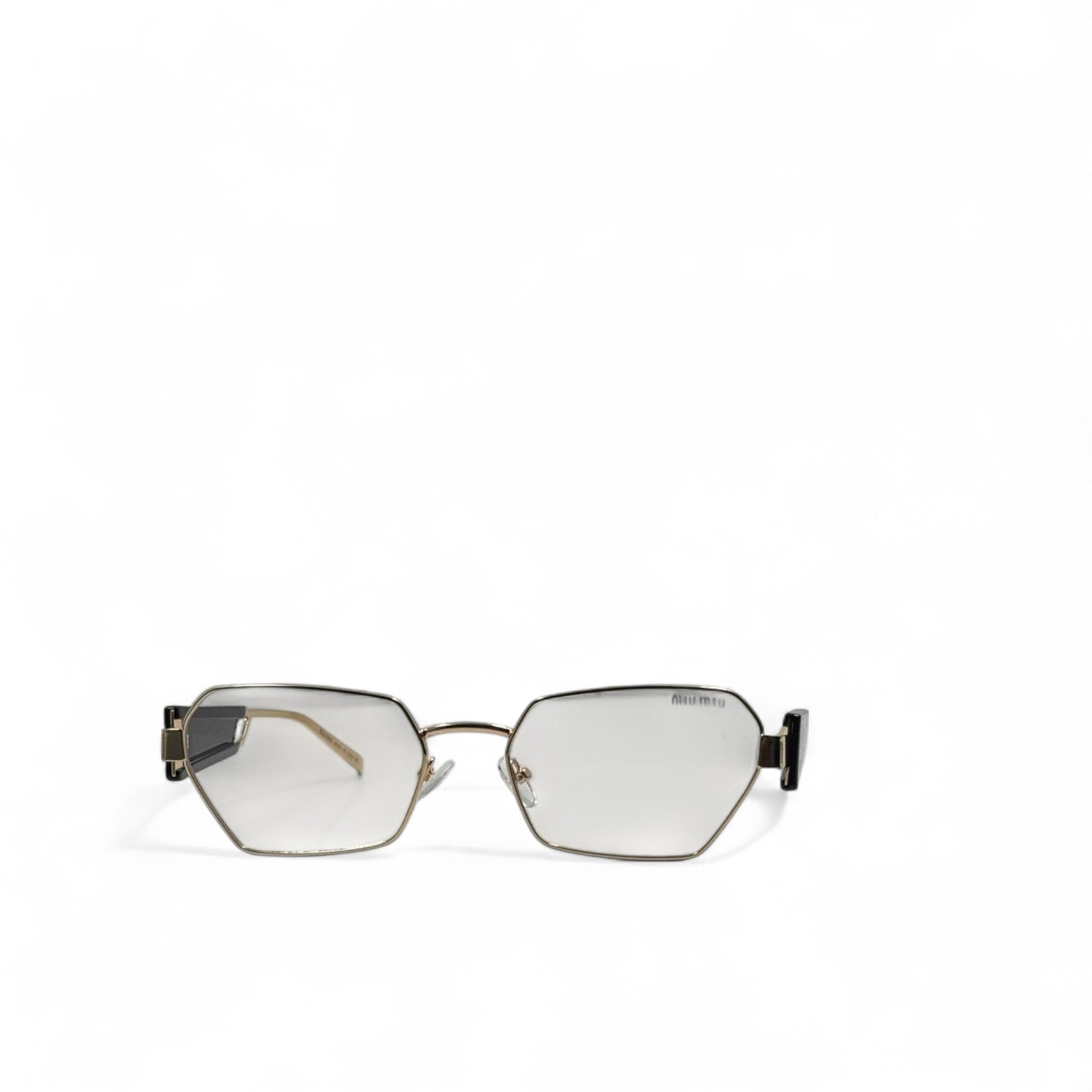 Miu Miu Geometric Optical Glasses โ Clear Lenses & Bold Black Temples ๐คโจ