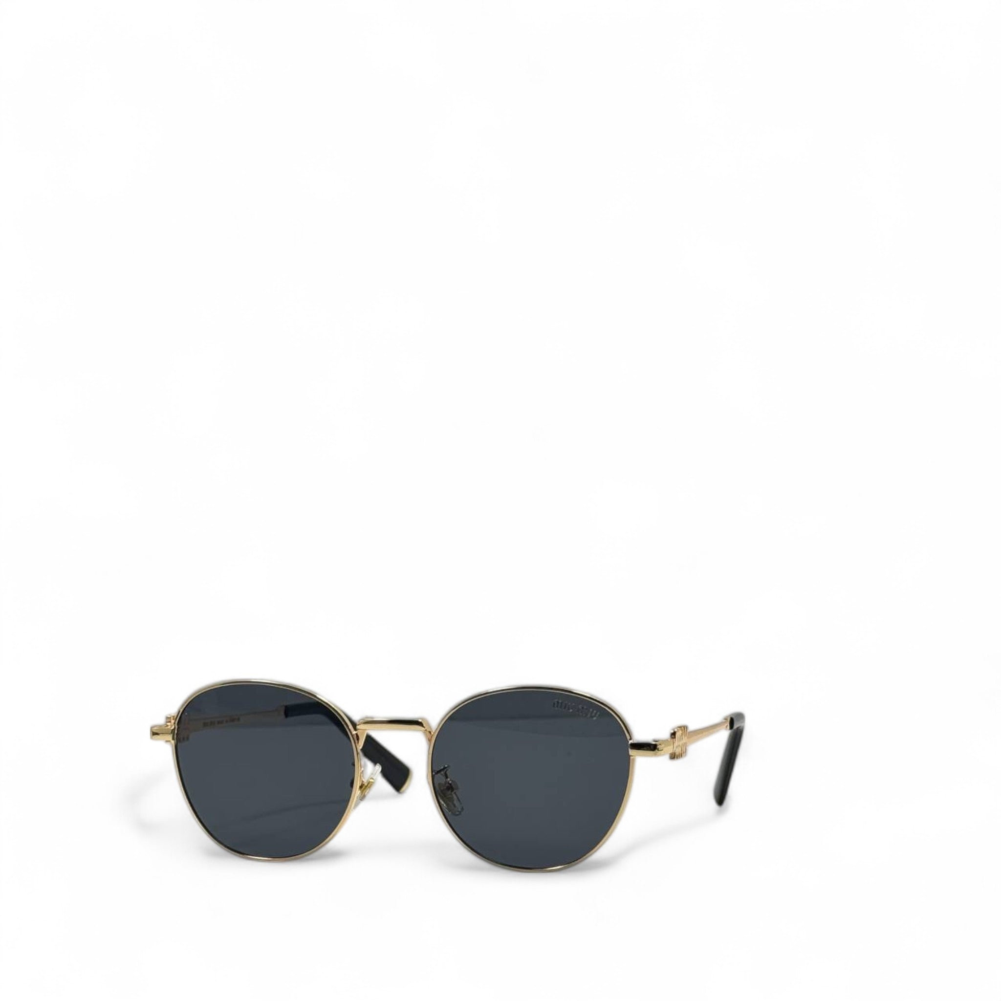 Miu Miu Gold-Rimmed Round Sunglasses β Chic Minimalist Vibe β¨π€