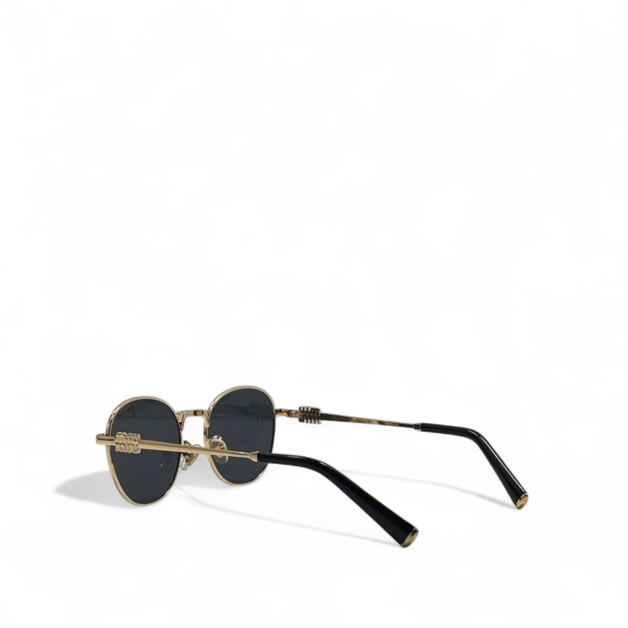 Miu Miu Gold-Rimmed Round Sunglasses β Chic Minimalist Vibe β¨π€