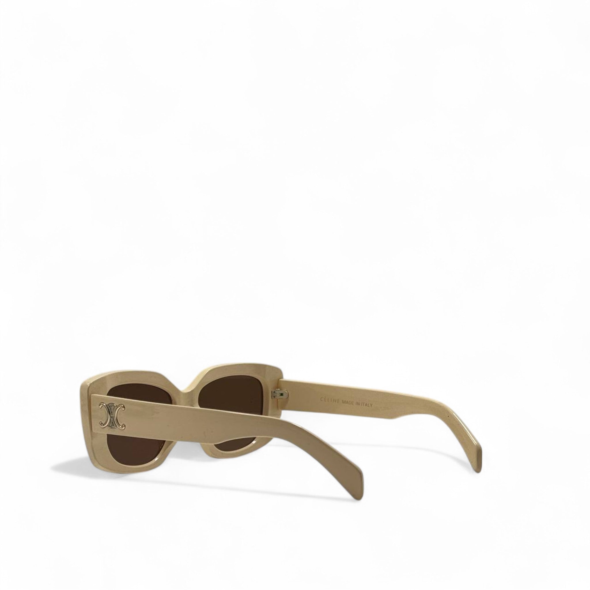 Celine Triomphe Sunglasses β Beige Frame with Brown Lenses