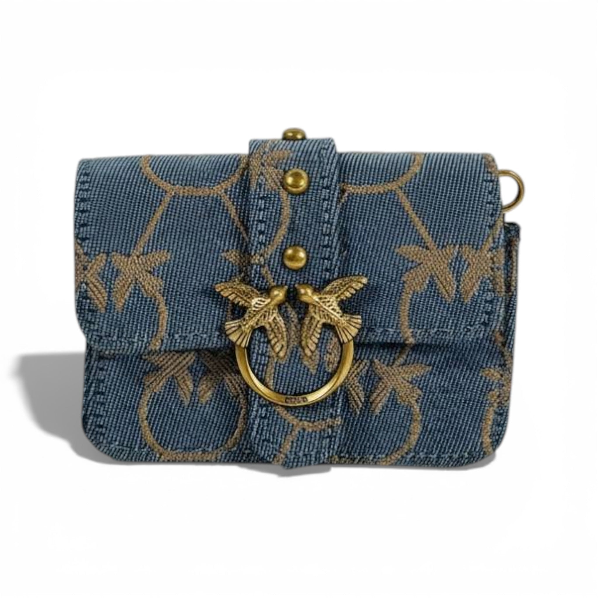π Pinko Love Style Mini Chain Bag β Denim Blue & Gold πβ¨