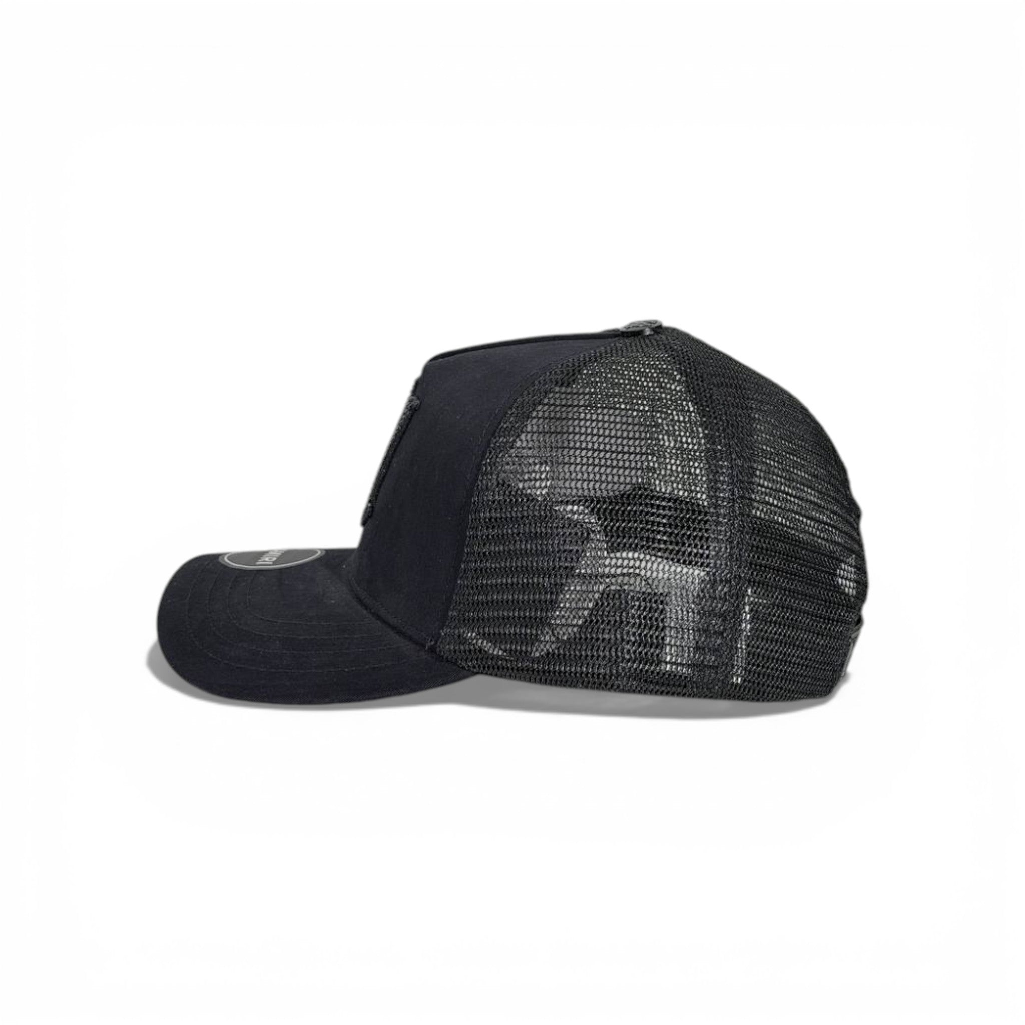 š§¢ AMIRI Crystal Monogram Trucker Cap ā All Black