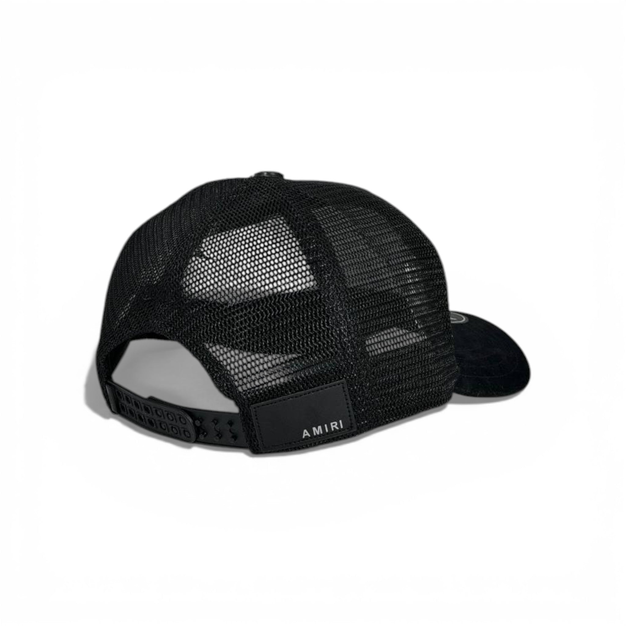 š§¢ AMIRI Crystal Monogram Trucker Cap ā All Black