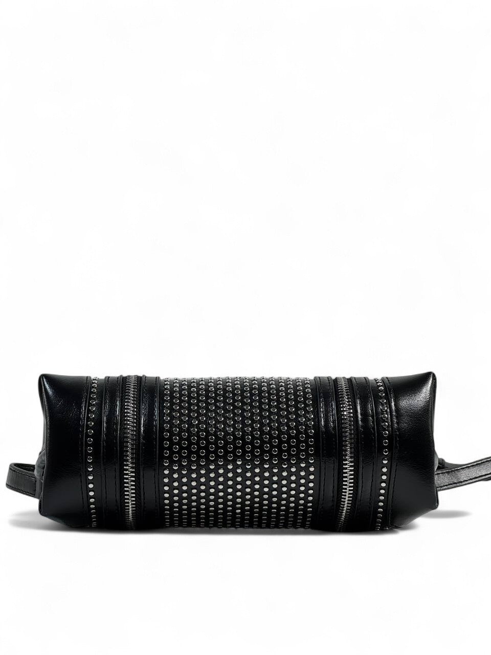 Zadig & Voltaire Black Studded Shoulder Bag 🖤✨ | Rock-Chic Crossbody with Logo Strap