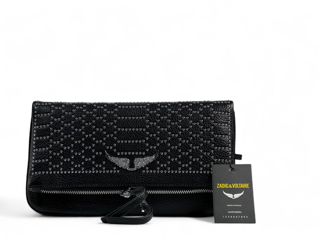 Zadig & Voltaire Black Studded Leather Shoulder Bag 🖤✨ | Iconic Parisian Glam