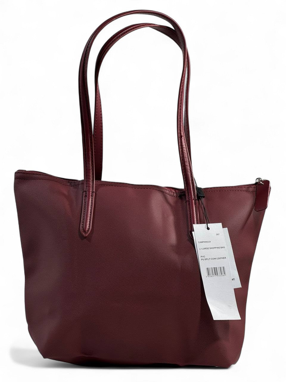 Lacoste Medium Tote Bag β Deep Burgundy, Timeless Elegance