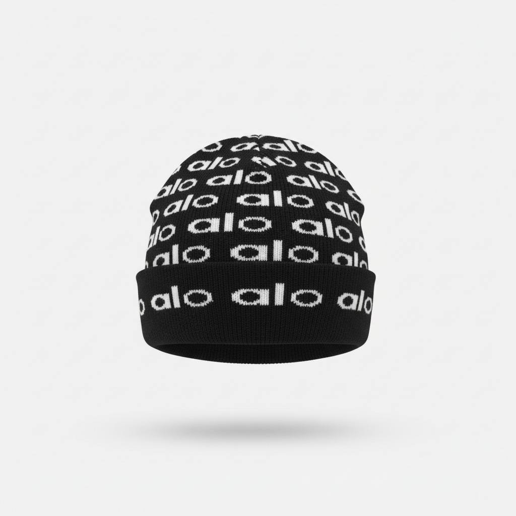 π€ ALO Repeated Logo Knit Beanie β Minimal Luxury Winter Essential βοΈ