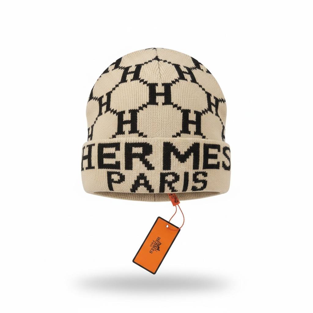 đ¤ HERMĂS Paris Monogram Knit Beanie â Iconic French Winter Luxury âď¸