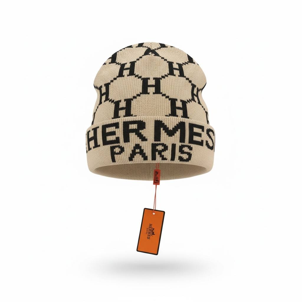 đ¤ HERMĂS Paris Monogram Knit Beanie â Iconic French Winter Luxury âď¸