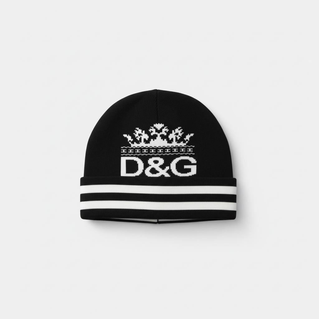 🖤 Dolce & Gabbana Crown Logo Knit Beanie – Iconic Italian Winter Luxury 👑❄️