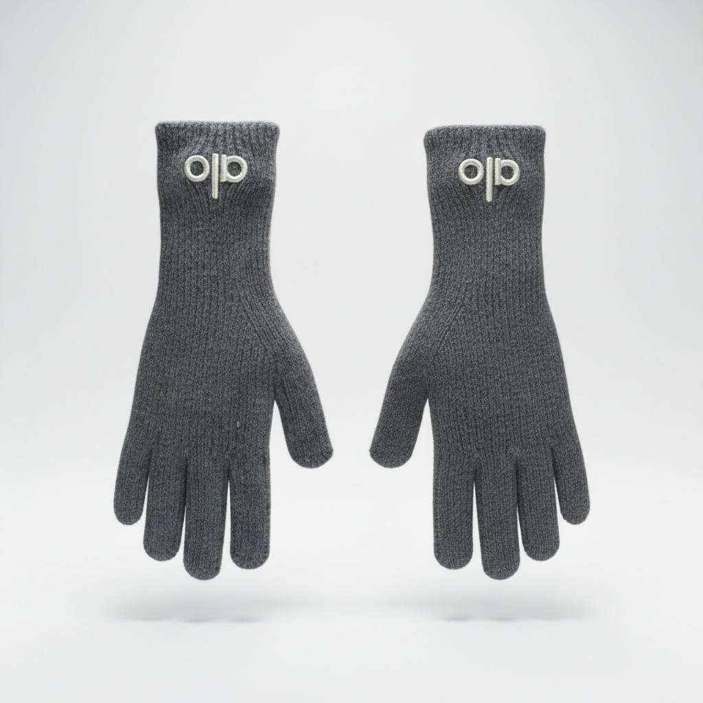 š©¶ Alo Grey Winter Knit Set ā Beanie, Scarf & Gloves Minimal Comfort āļø