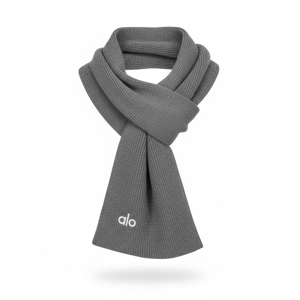 š©¶ Alo Grey Winter Knit Set ā Beanie, Scarf & Gloves Minimal Comfort āļø
