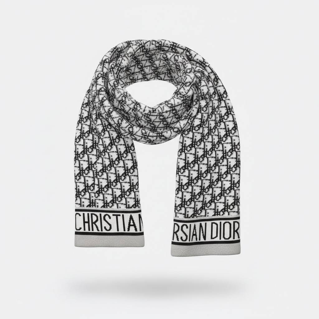 π€ Christian Dior Oblique Knit Scarf β Timeless Parisian Elegance βοΈ