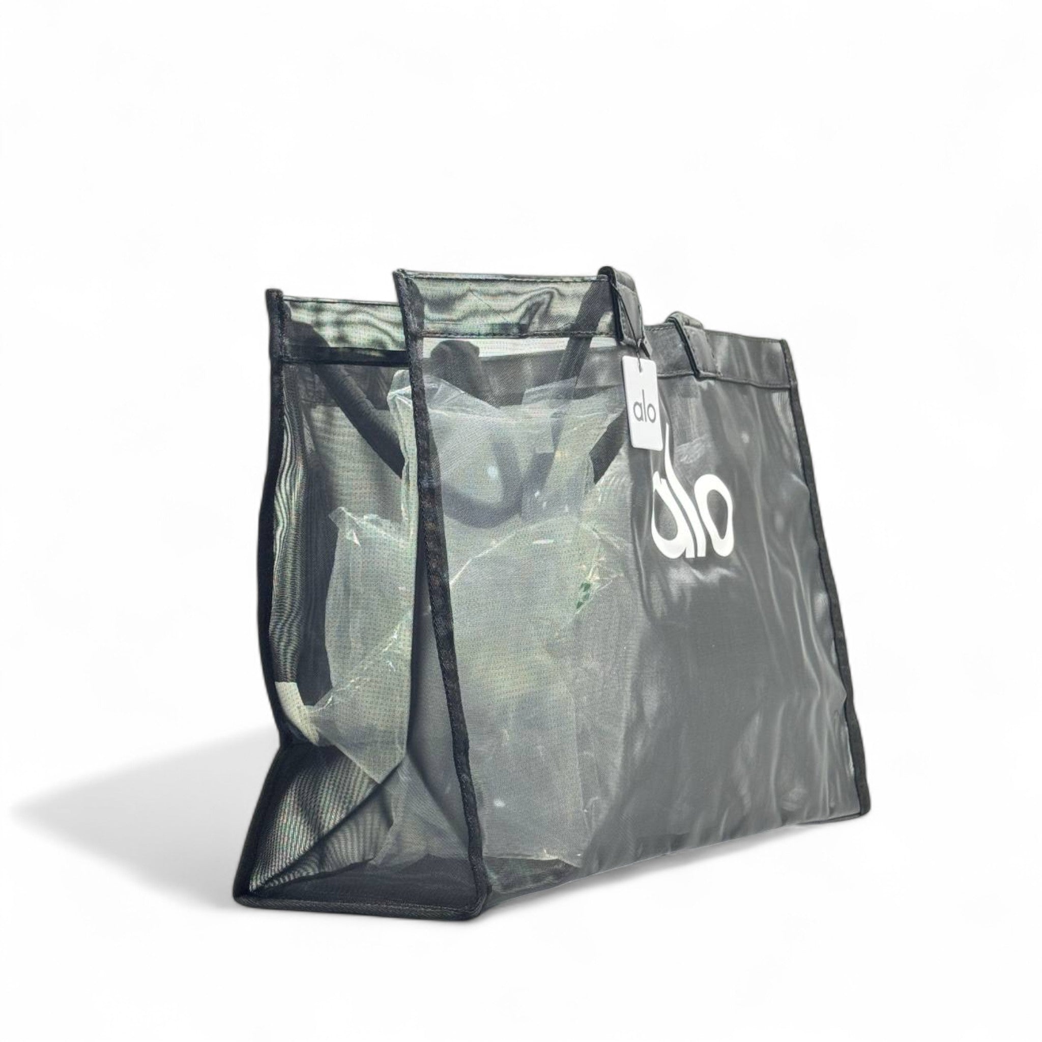 Alo Oversized Clear Tote β Jet Black Edition π«π