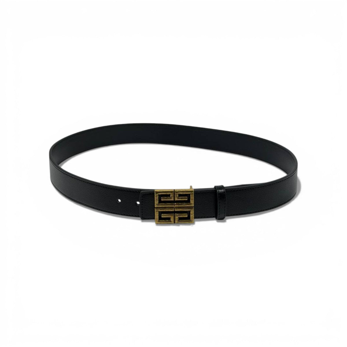 🖤 Givenchy Black Leather Belt with Gold 4G Buckle – | Timeless Luxury ✨ 110cm