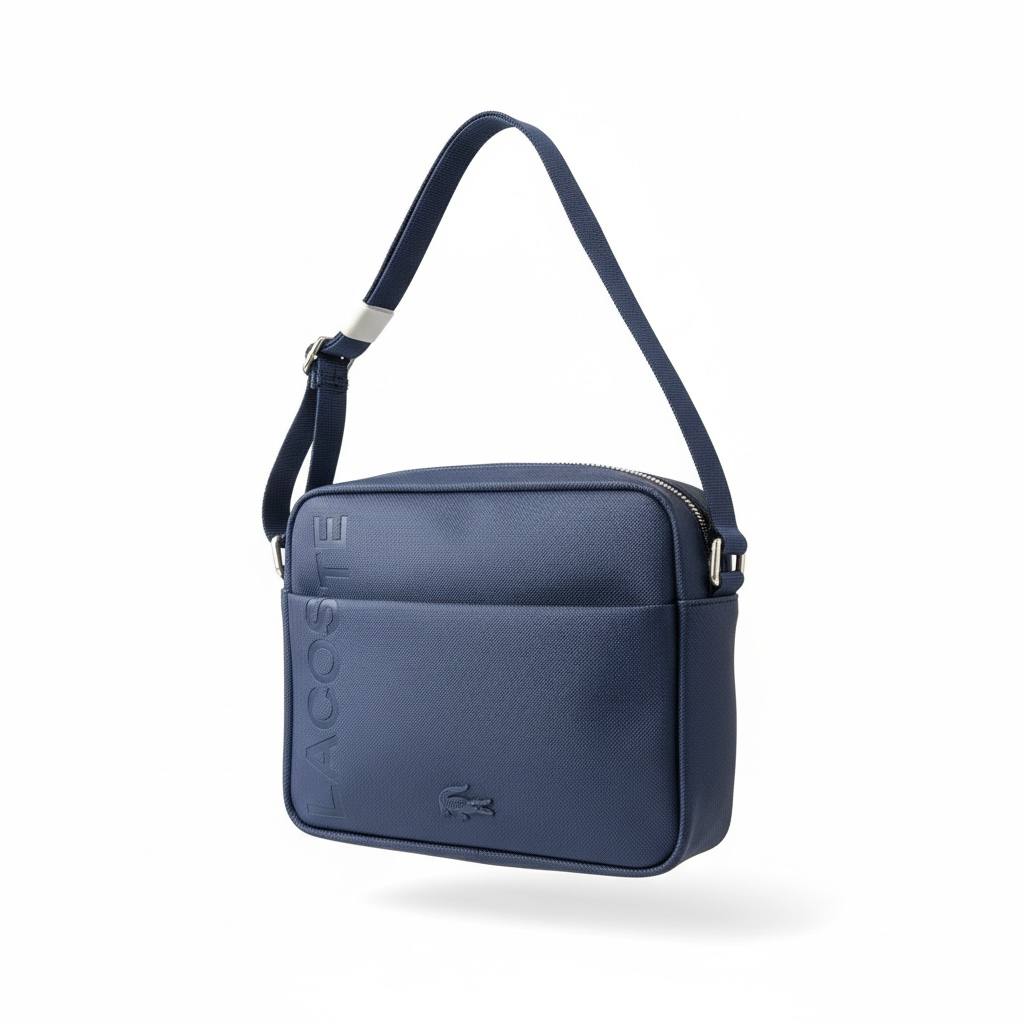 đ Lacoste Menâs Crossbody Bag â Navy Blue Minimal Elegance