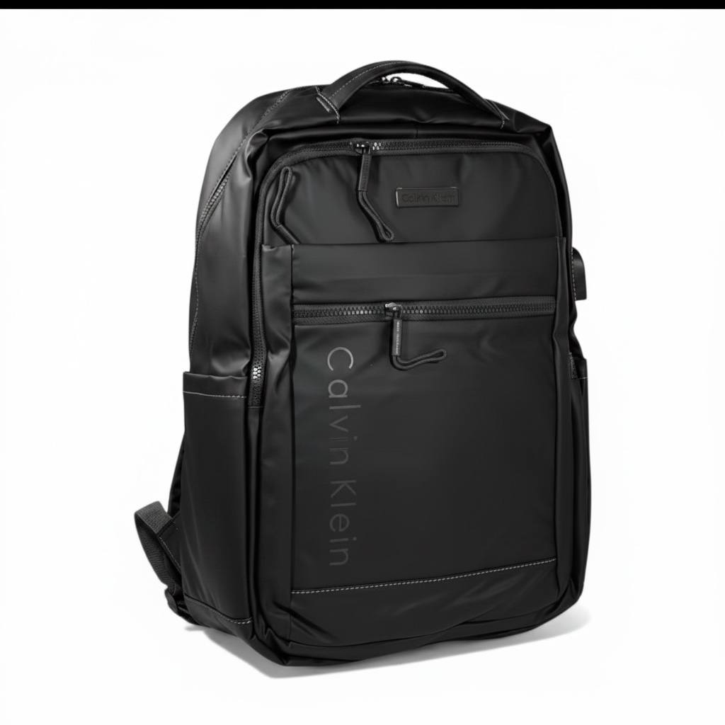 Calvin Klein Premium All Black Backpack – Stylish Laptop & Travel Backpack 🎒🖤
