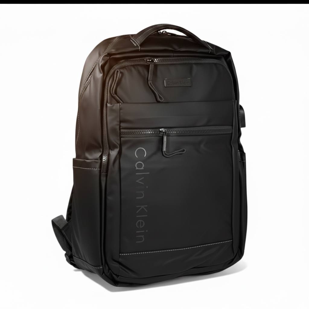 Calvin Klein Premium All Black Backpack – Stylish Laptop & Travel Backpack 🎒🖤