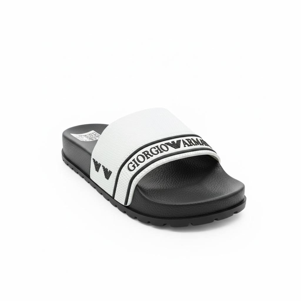 Giorgio Armani Logo Slides β White & Black Edition βͺπ€
