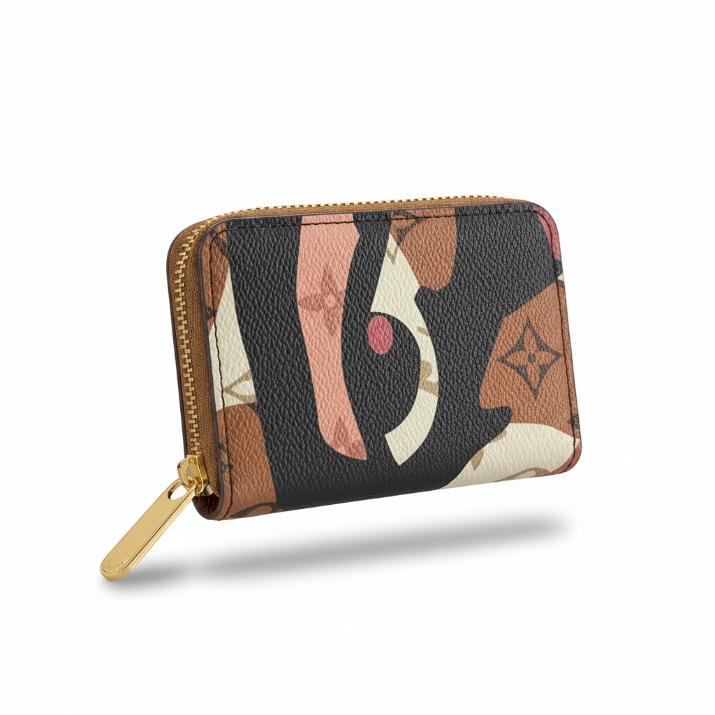 Louis Vuitton Style Monogram Zip Card Holder Wallet π€β¨